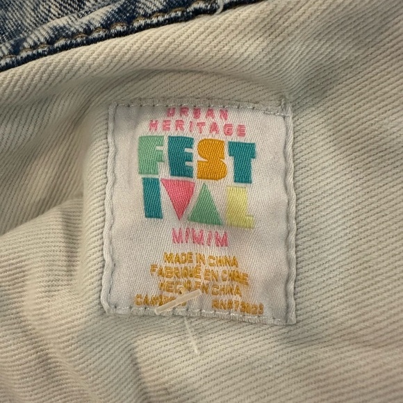 Urban Heritage Festival Acid Wash Distressed Jean Trucker 90s Style Jacket  M - Picture 11 of 12